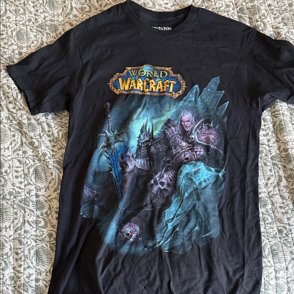World of Warcraft Black Graphic Tee featuring Lich King Art